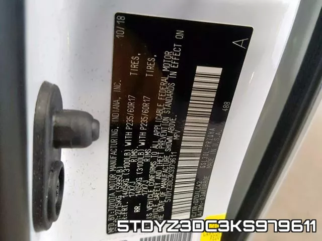 5TDYZ3DC3KS979611 фото 2