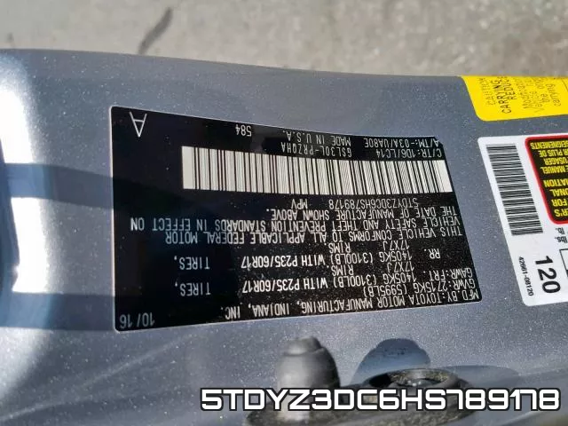 5TDYZ3DC6HS789178 фото 2