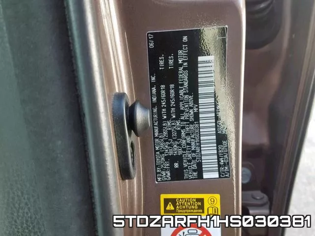 5TDZARFH1HS030381 фото 2