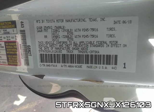 5TFRX5GNXJX126103 фото 9