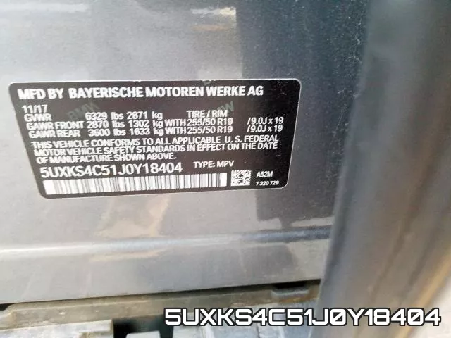 5UXKS4C51J0Y18404 фото 2