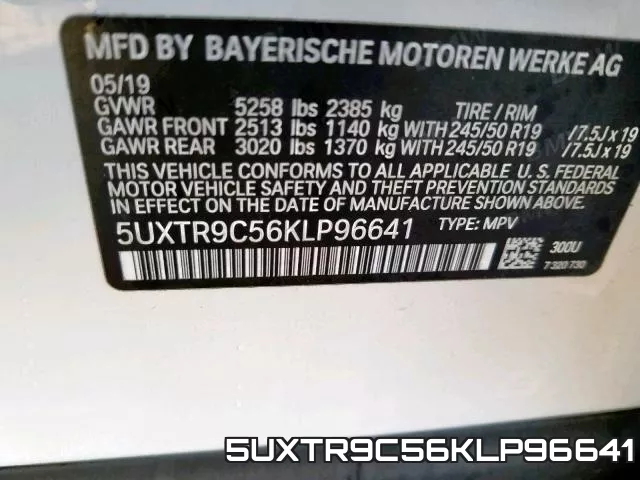 5UXTR9C56KLP96641 фото 2