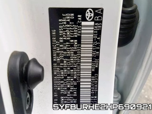 5YFBURHE2HP690921 фото 2