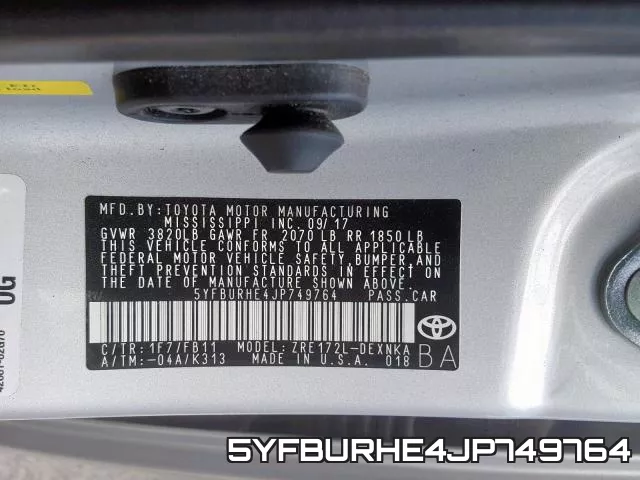 5YFBURHE4JP749764 фото 2