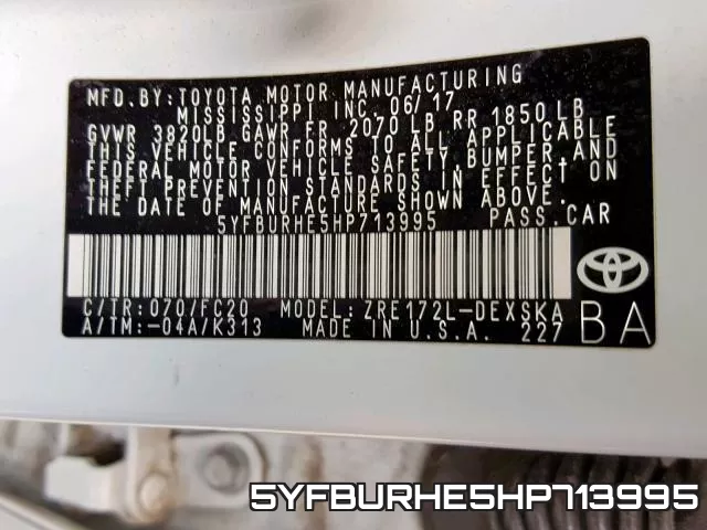 5YFBURHE5HP713995 фото 2