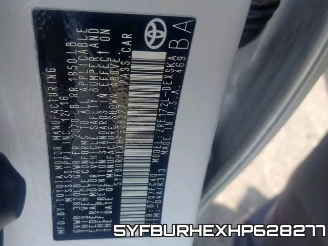 5YFBURHEXHP628277 фото 2