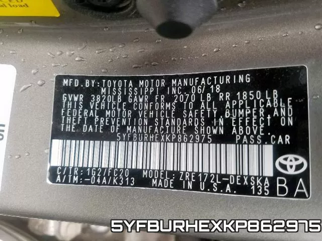 5YFBURHEXKP862975 фото 2