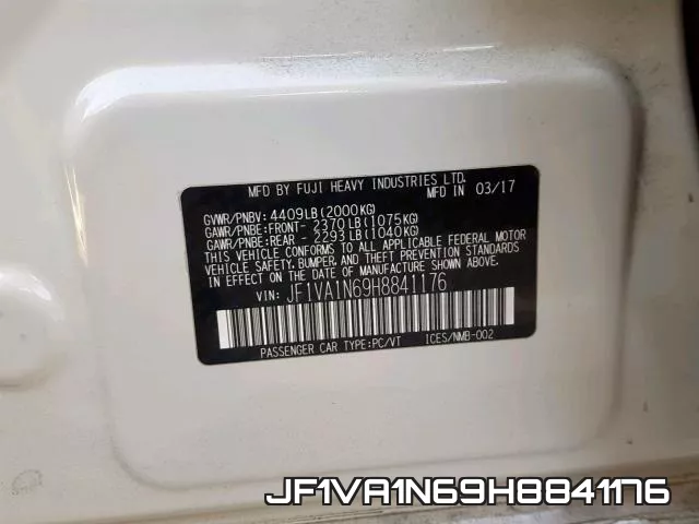 JF1VA1N69H8841176 фото 2