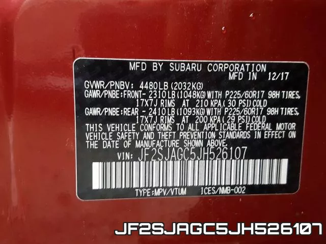 JF2SJAGC5JH526107 фото 2