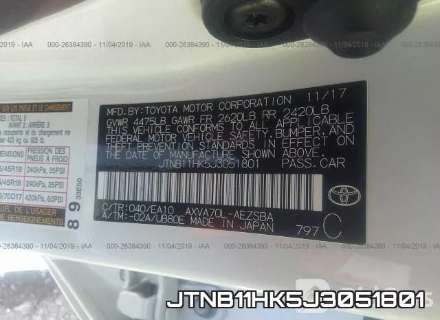 JTNB11HK5J3051801 фото 10