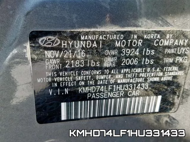 KMHD74LF1HU331433 фото 2