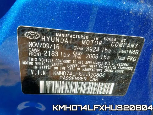 KMHD74LFXHU320804 фото 2