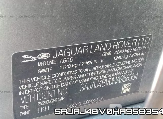 SAJAJ4BV0HA958354 фото 9