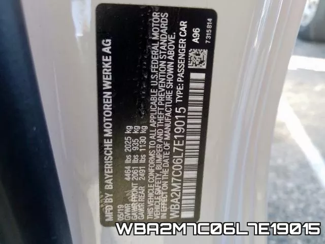 WBA2M7C06L7E19015 фото 2