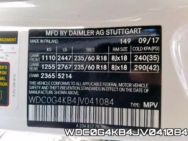 WDC0G4KB4JV041084 фото 2