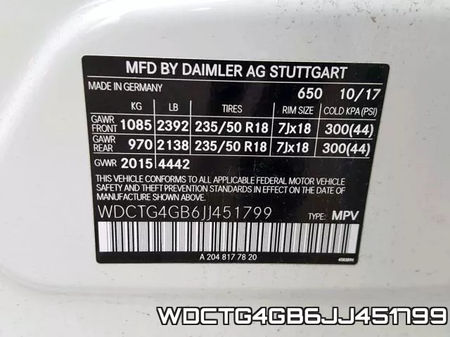 WDCTG4GB6JJ451799 фото 2