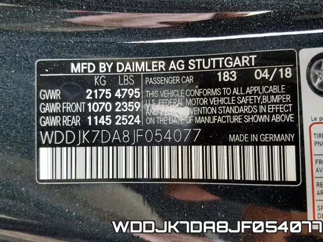 WDDJK7DA8JF054077 фото 2
