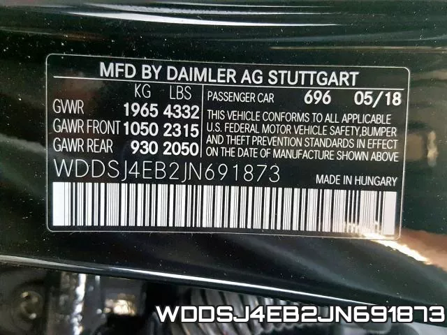 WDDSJ4EB2JN691873 фото 2