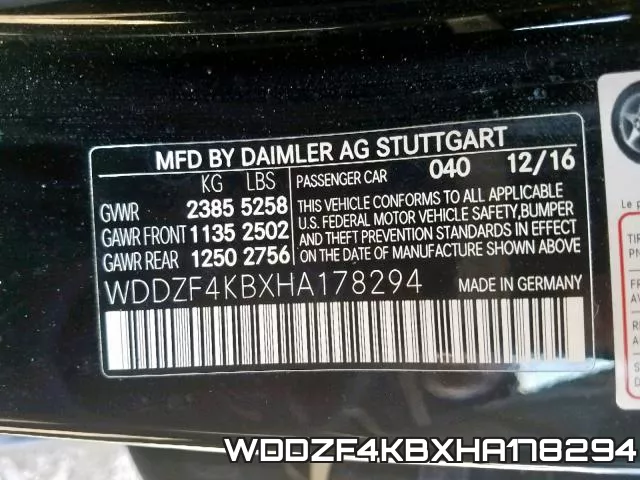 WDDZF4KBXHA178294 фото 2