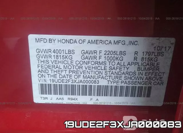 19UDE2F3XJA000083 фото 10