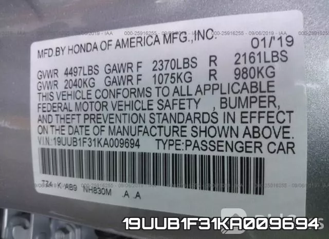 19UUB1F31KA009694 фото 10