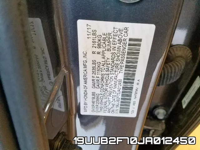 19UUB2F70JA012450 фото 2