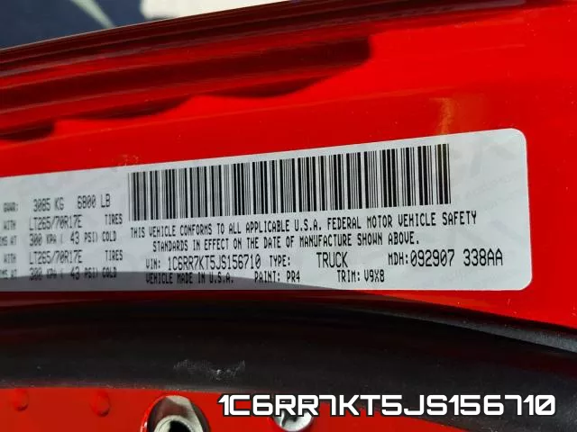 1C6RR7KT5JS156710 фото 2