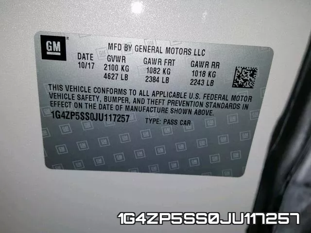 1G4ZP5SS0JU117257 фото 2