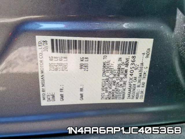1N4AA6AP1JC405368 фото 2