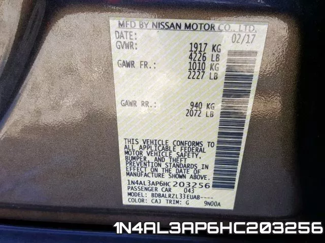 1N4AL3AP6HC203256 фото 2