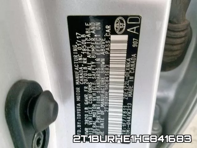 2T1BURHE1HC841683 фото 2