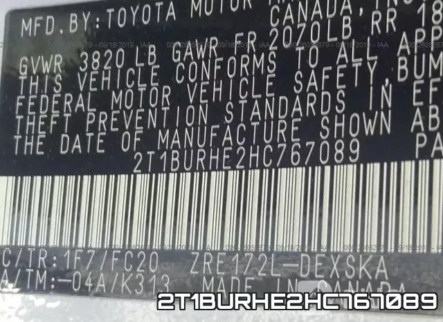 2T1BURHE2HC767089 фото 9