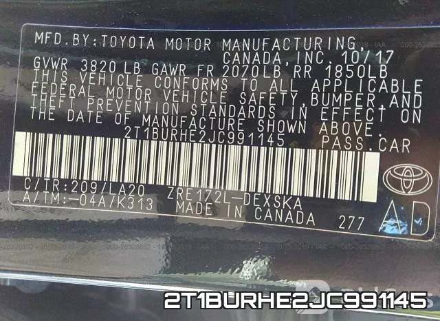 2T1BURHE2JC991145 фото 10