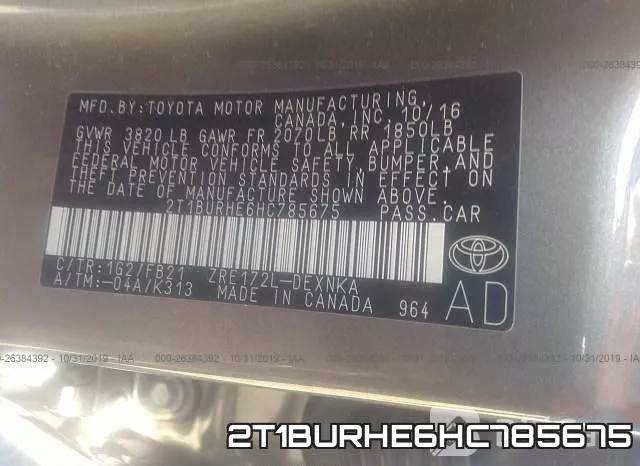 2T1BURHE6HC785675 фото 10