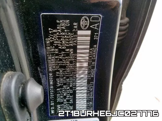 2T1BURHE6JC027776 фото 2
