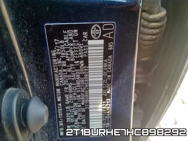 2T1BURHE7HC898292 фото 2