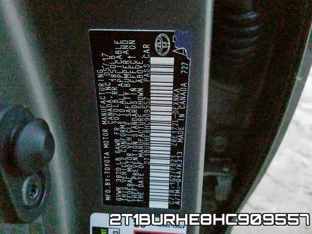 2T1BURHE8HC909557 фото 2