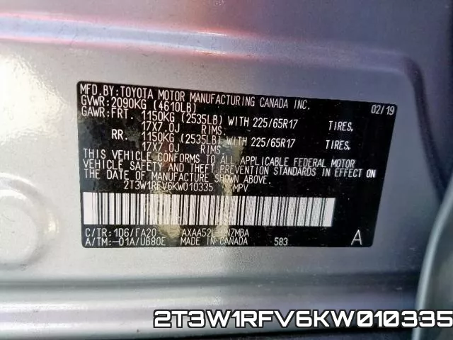 2T3W1RFV6KW010335 фото 2
