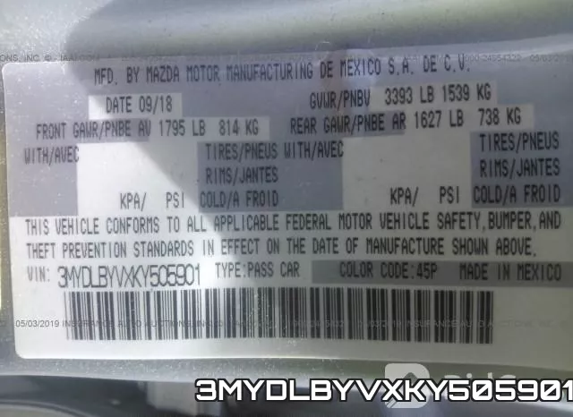 3MYDLBYVXKY505901 фото 10
