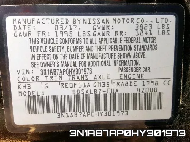 3N1AB7AP0HY301973 фото 2