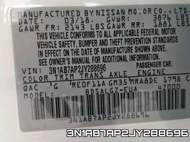 3N1AB7AP2JY288696 фото 2