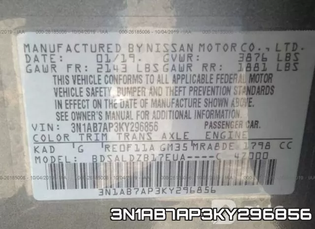 3N1AB7AP3KY296856 фото 10