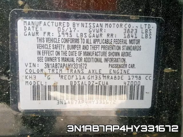 3N1AB7AP4HY331672 фото 2