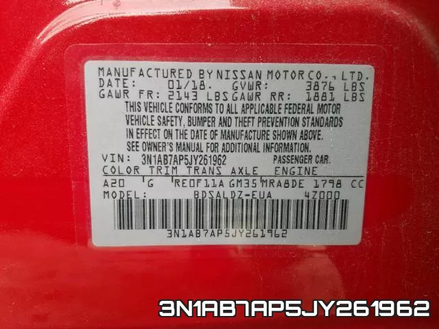 3N1AB7AP5JY261962 фото 2