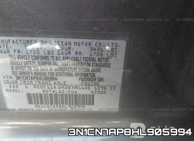 3N1CN7AP8HL905994 фото 10