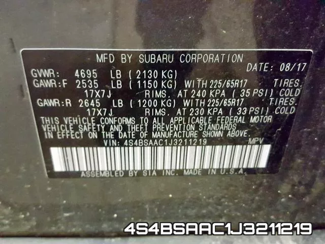 4S4BSAAC1J3211219 фото 2