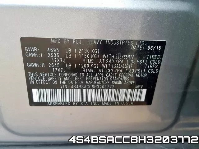 4S4BSACC8H3203772 фото 2