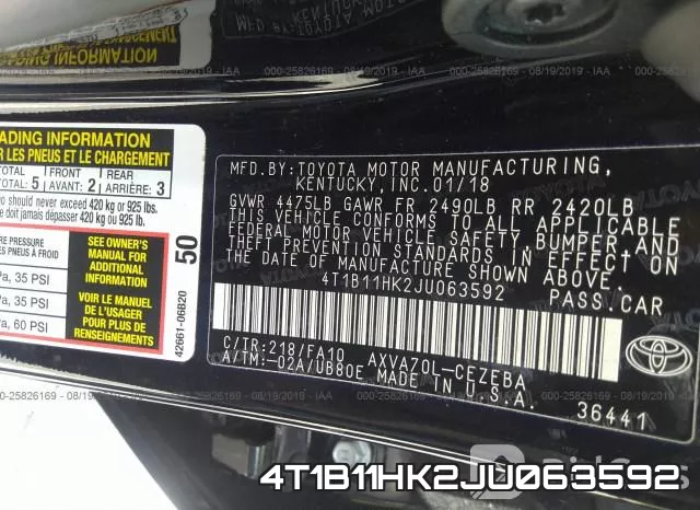 4T1B11HK2JU063592 фото 10
