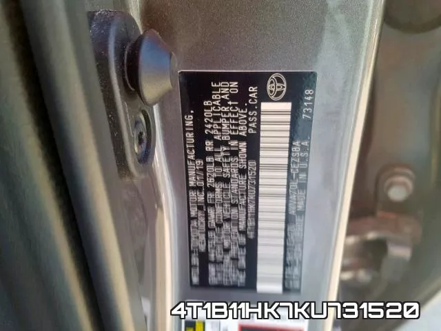 4T1B11HK7KU731520 фото 2