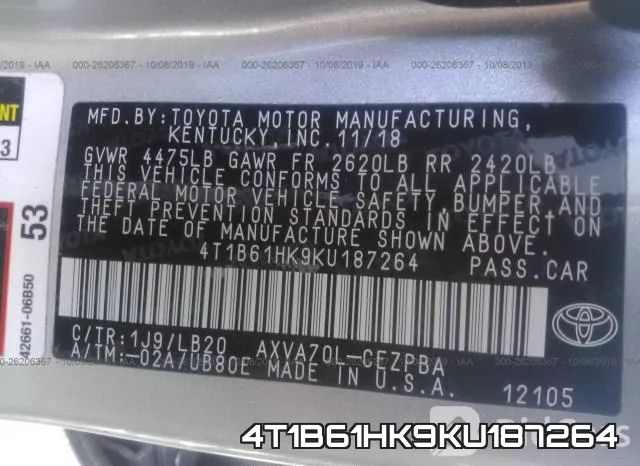 4T1B61HK9KU187264 фото 10
